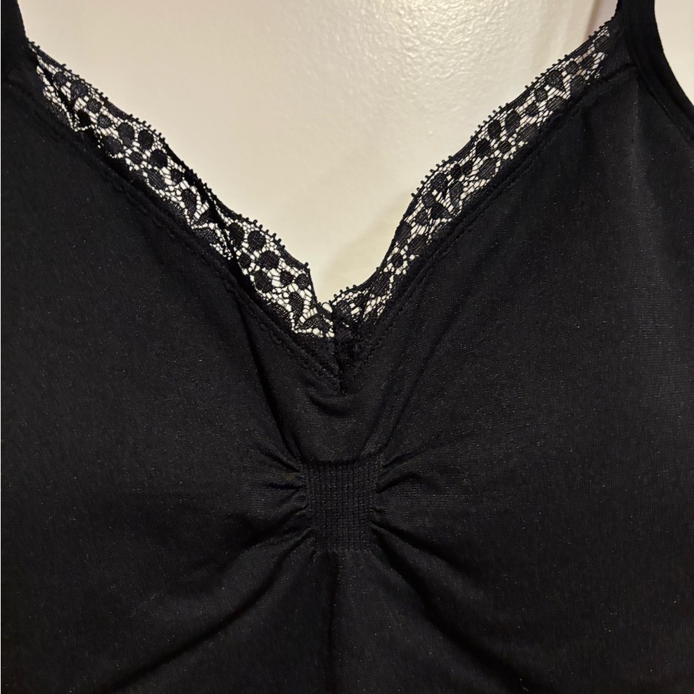 Coobie Black Seamless Bra with Lace Trim